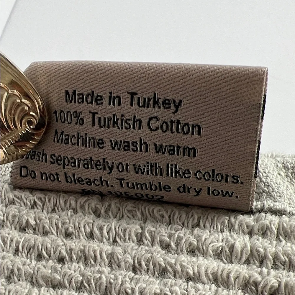 2 Pc Baveno Home Bath Towel Set Taupe Waffle Design 100% Turkish Cotton NEW